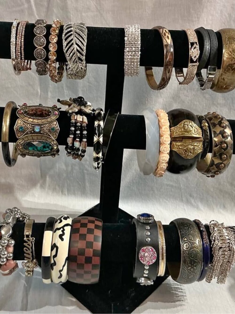 30+ Vintage & Modern Bracelet Lot Statement Cuffs Bangles Rhinestone Jewelry
